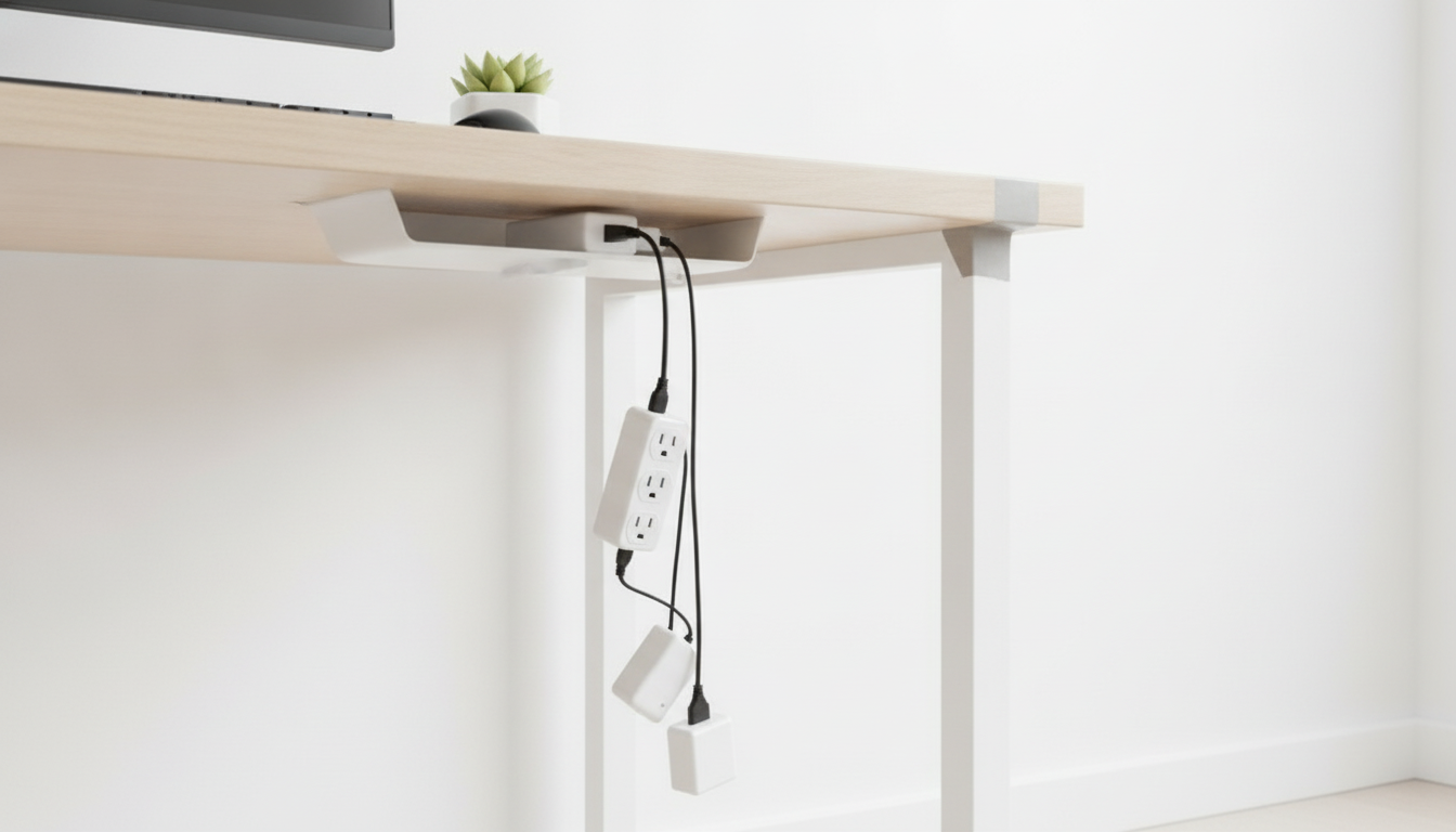 Adhesive was never going to hold a power strip.