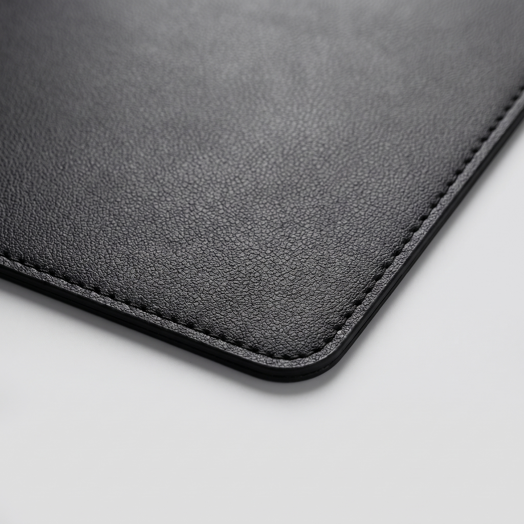 Close-up of the stitched edge of the Deskstead Desk Pad