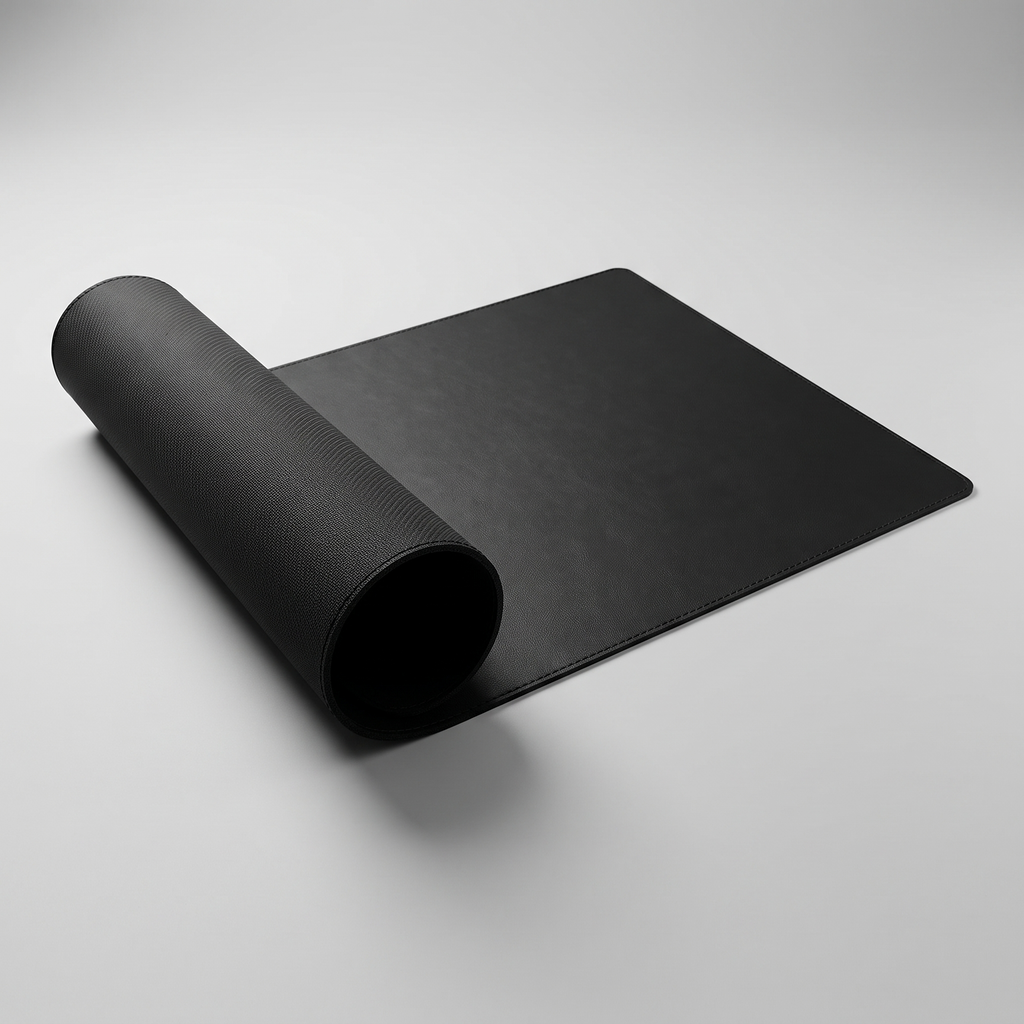 Deskstead Desk Pad with a corner lifted showing the non-slip underside