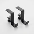 Deskstead Edge Hook 2-pack, two matte black steel hooks