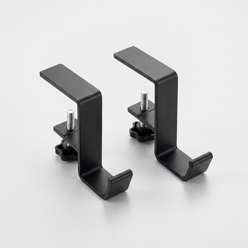 Deskstead Edge Hook 2-pack, two matte black steel hooks