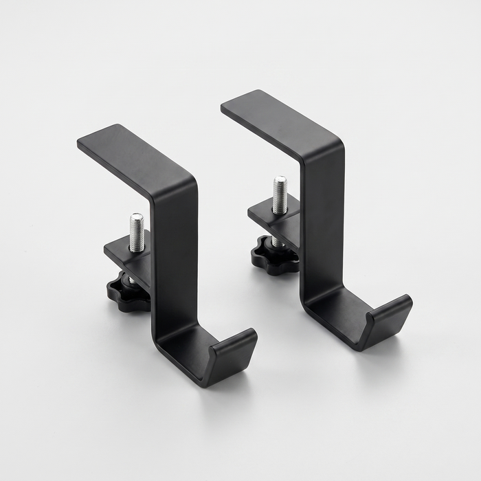 Deskstead Edge Hook 2-pack, two matte black steel hooks