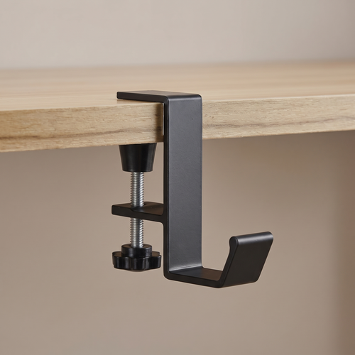 Deskstead Edge Hook clamped over a desk edge