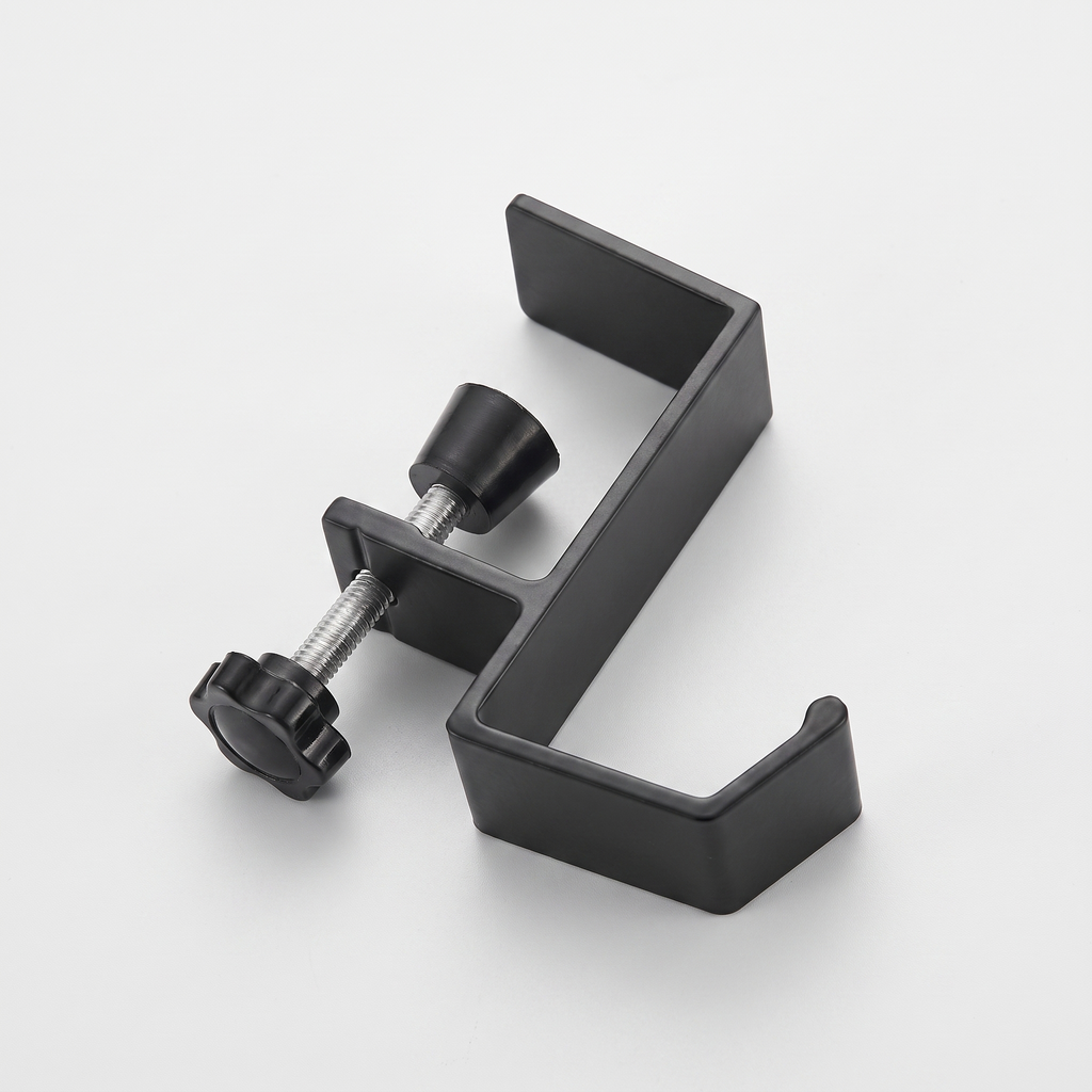 Deskstead Edge Hook, matte black steel under-desk hook